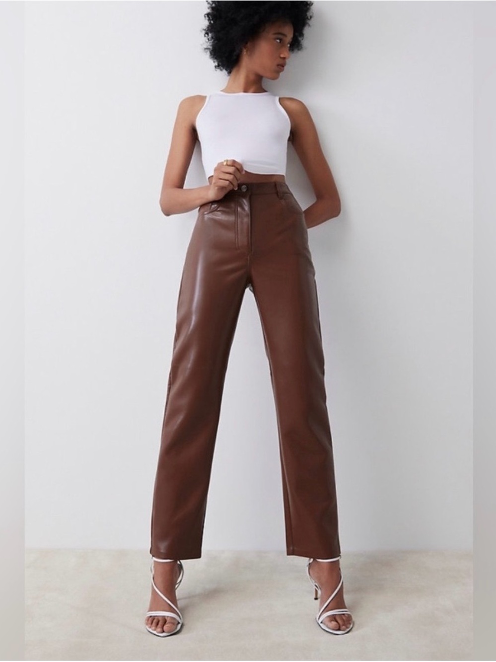 NWT Women’s Wilfred Melina High Rise Straight Faux Leather Pants Size 00